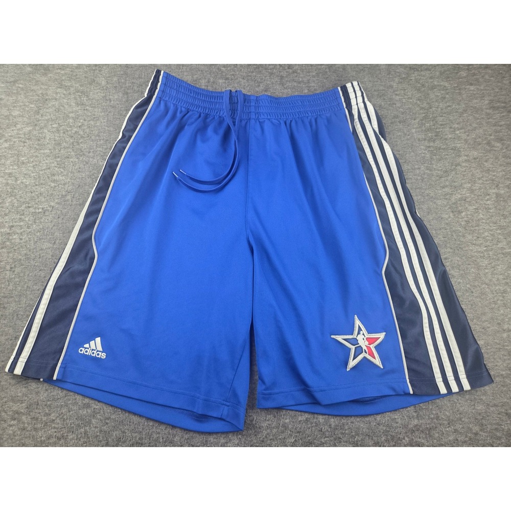 Adidas Shorts Mens XL Blue NBA All Star Basketball Athletic Striped 0070